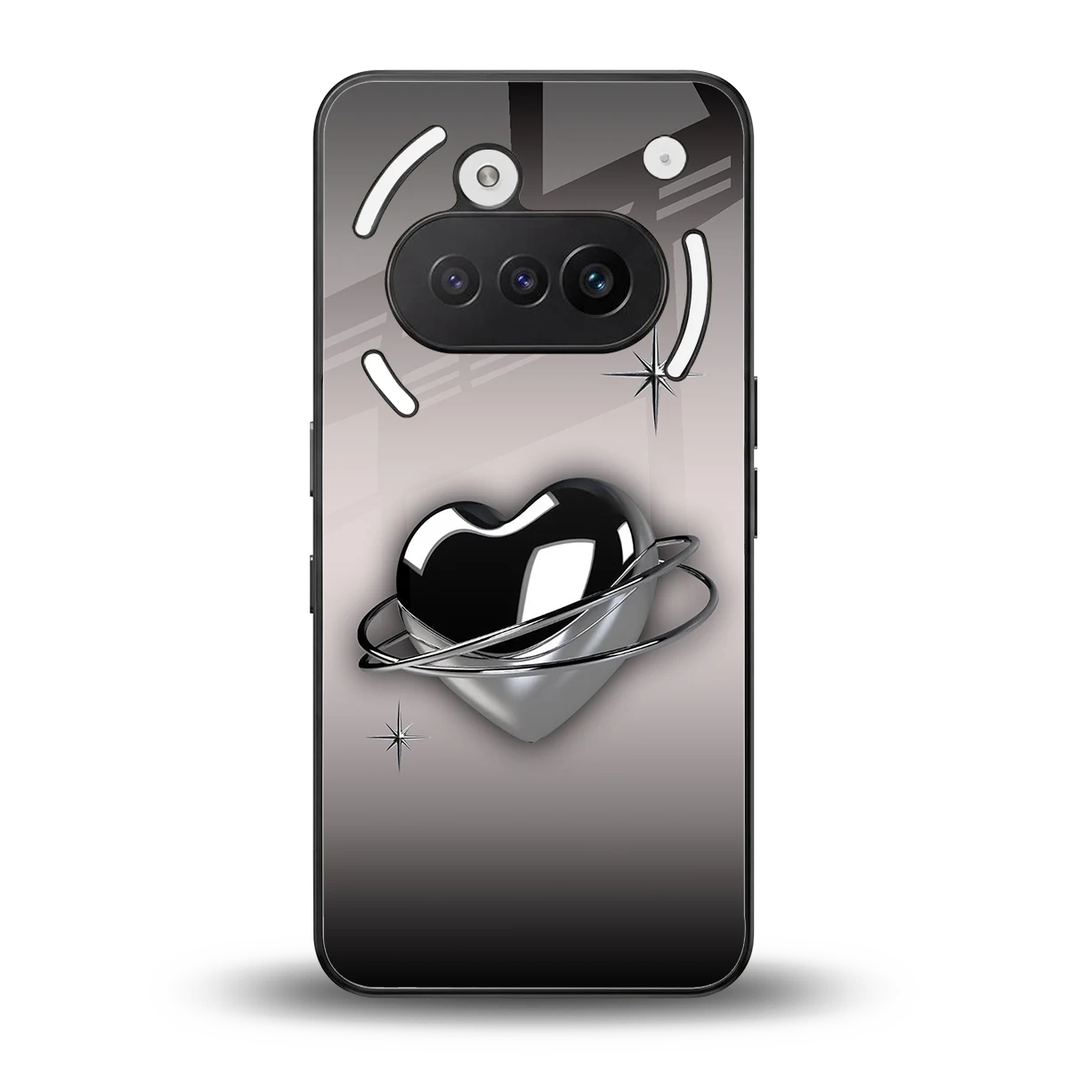 Holo Heart back phone cover | glass case for nothing phone 3a