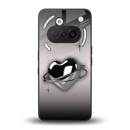 Holo Heart back phone cover | glass case for nothing phone 3a
