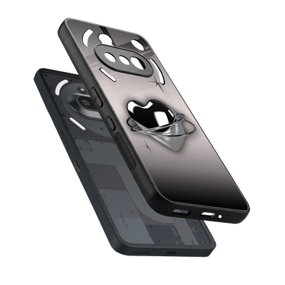 Holo Heart sleek nothing phone 3a cover with tempered glass back and TPU edges