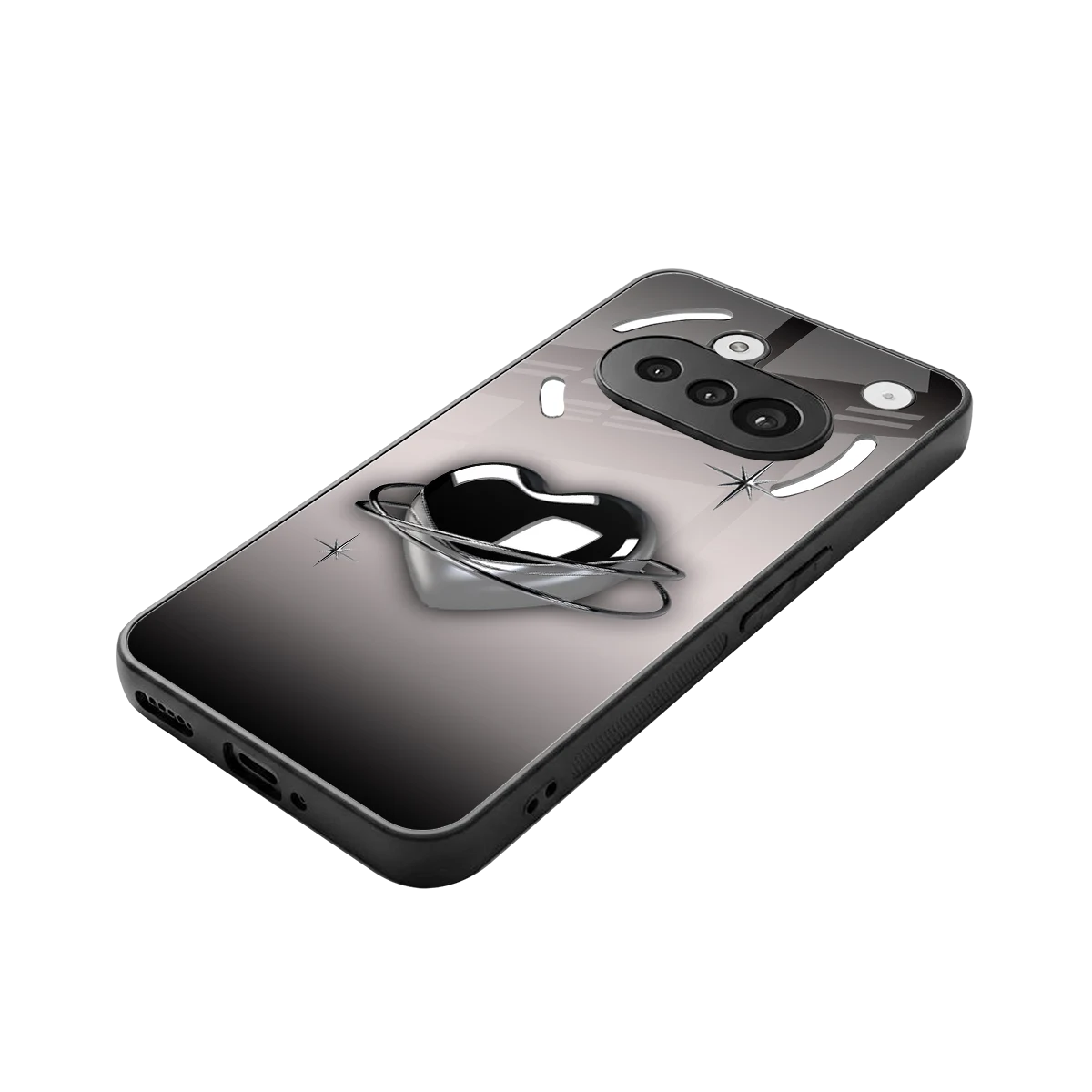 Holo Heart stylish phone case for nothing phone 3a | glossy glass and slim fit