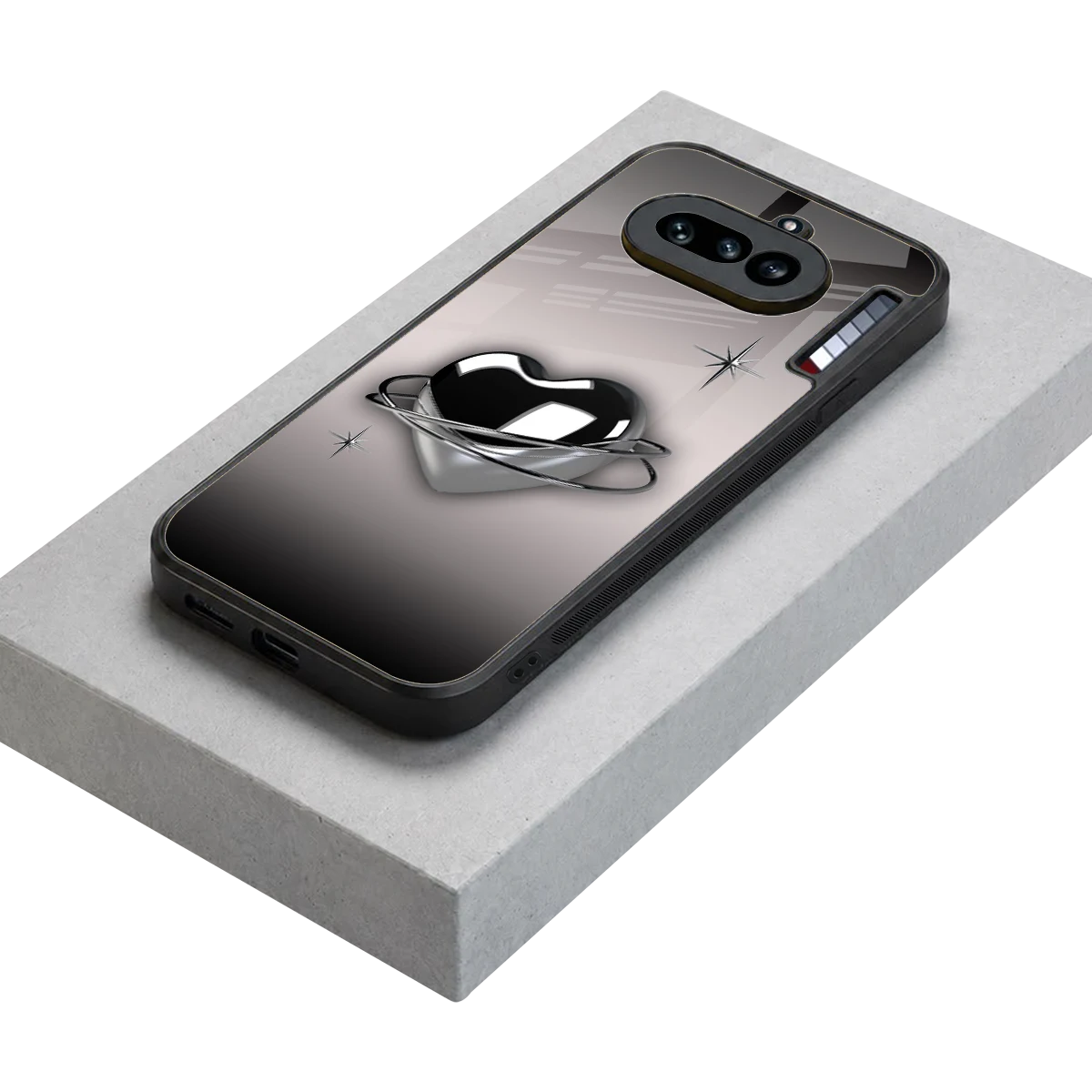Holo Heart stylish phone case for nothing phone 4a | glossy glass and slim fit