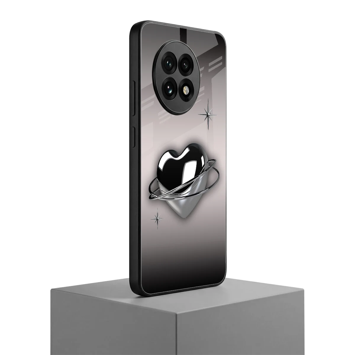 Holo Heart oneplus 13r mobile cover | shockproof glass phone case
