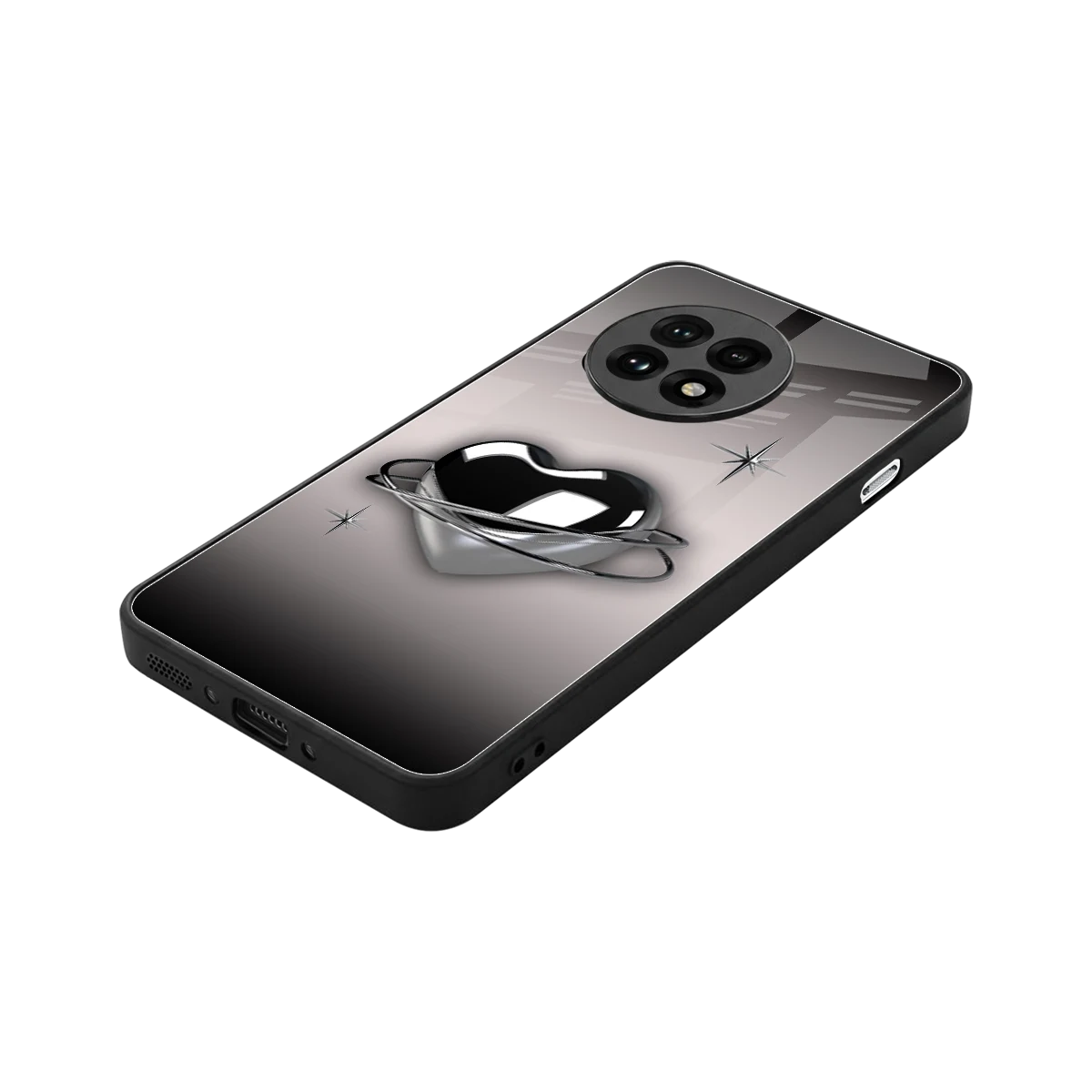 Holo Heart stylish phone case for oneplus 13r | glossy glass and slim fit