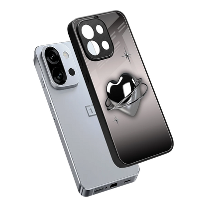 Holo Heart sleek oneplus 13s cover with tempered glass back and TPU edges