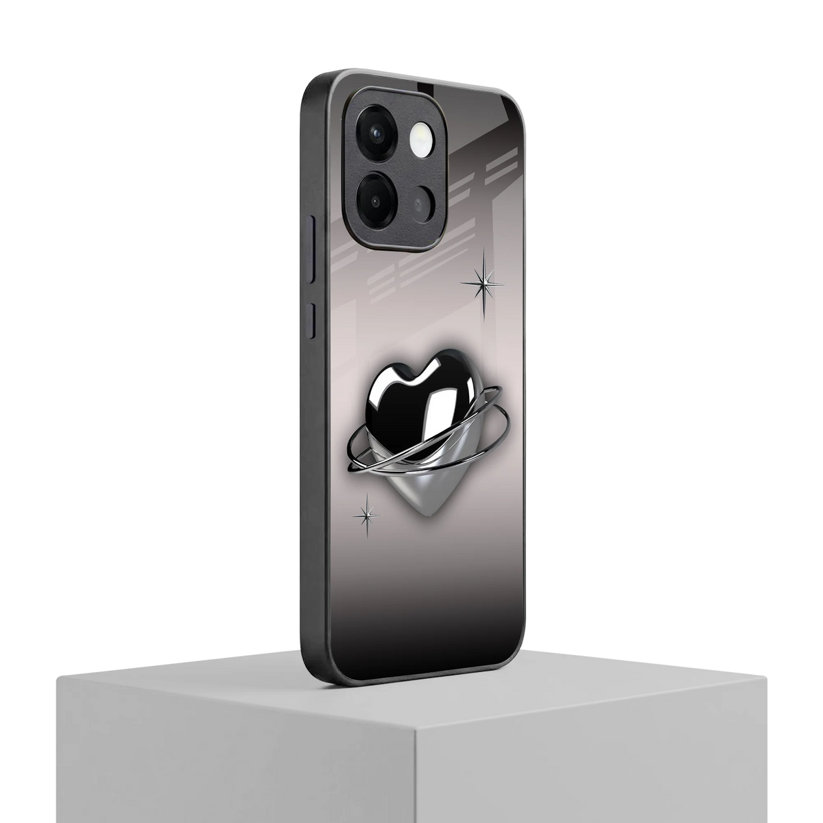 Holo Heart oneplus 13s mobile cover | shockproof glass phone case