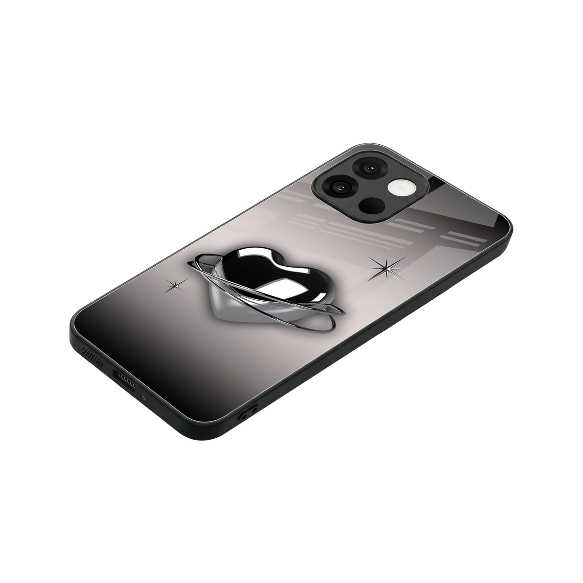 Holo Heart stylish phone case for oneplus 13s | glossy glass and slim fit