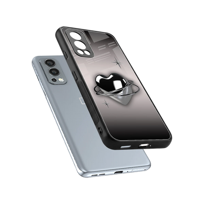 Holo Heart sleek oneplus nord 2 cover with tempered glass back and TPU edges
