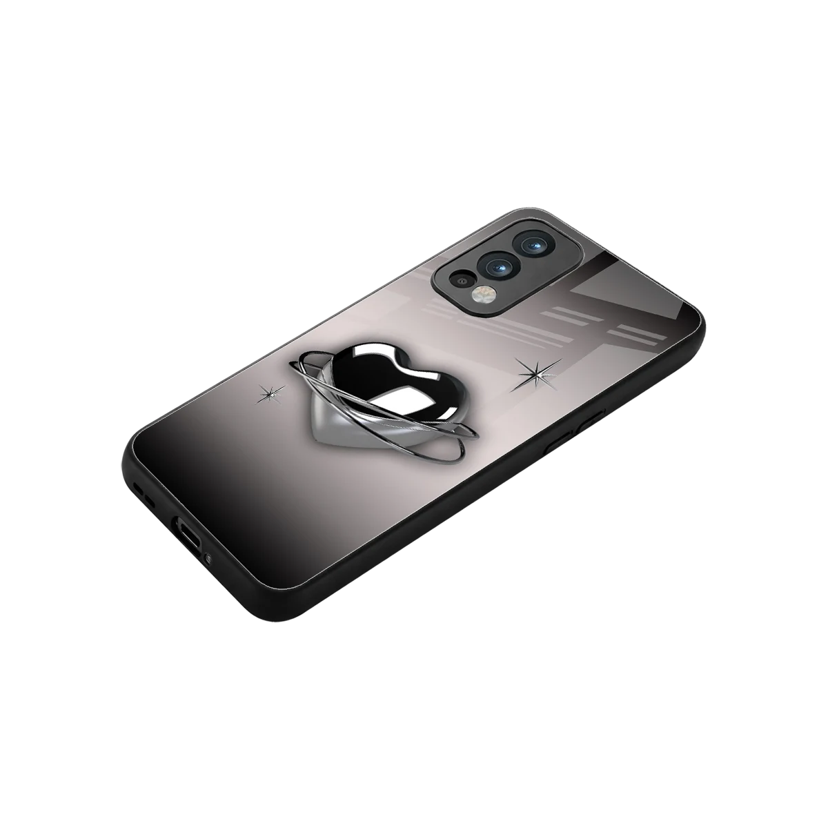 Holo Heart stylish phone case for oneplus nord 2 | glossy glass and slim fit