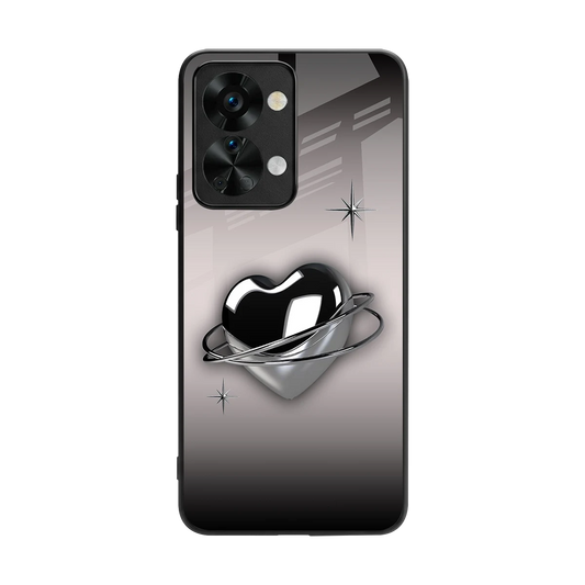 Holo Heart back phone cover | glass case for oneplus nord 2t