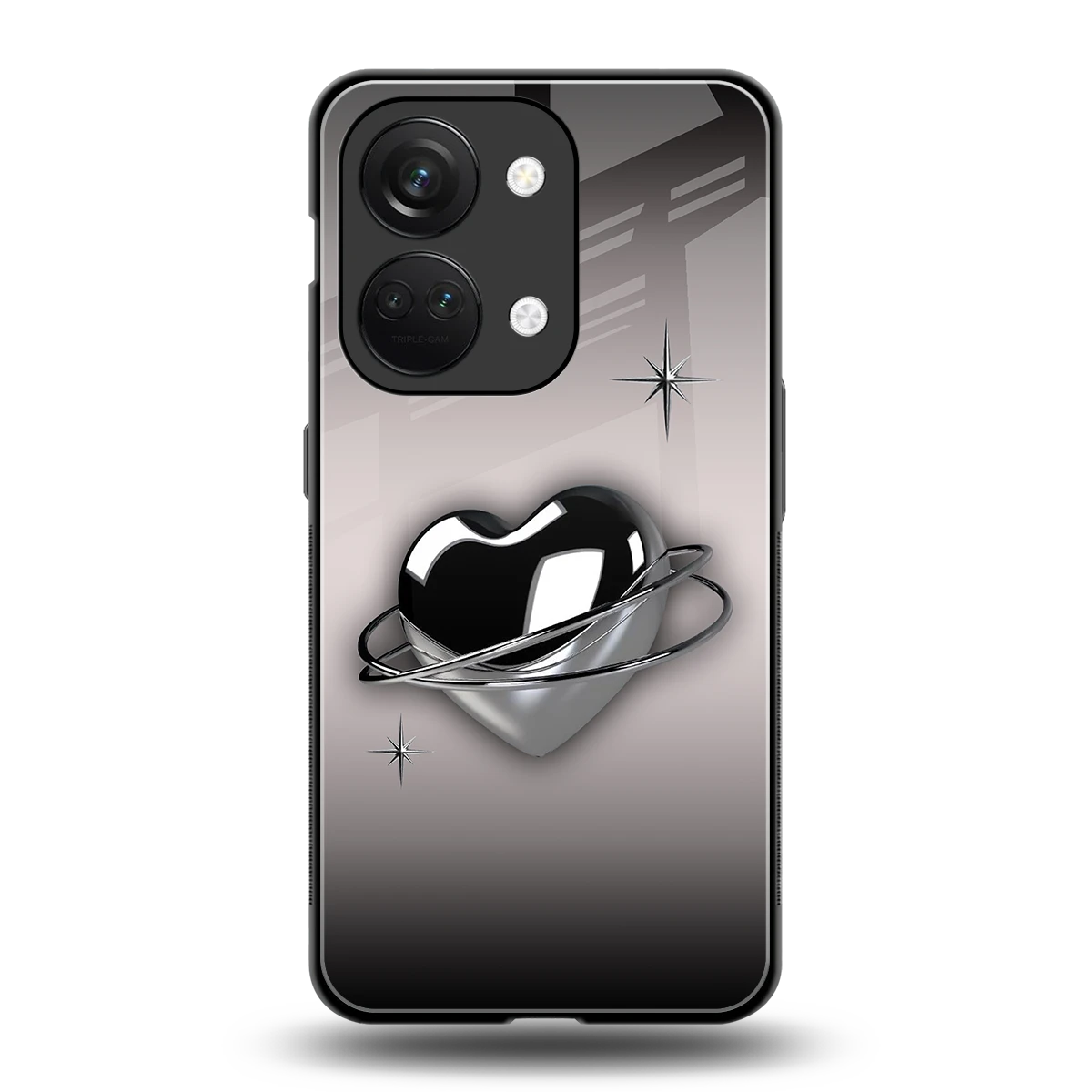 Holo Heart back phone cover | glass case for oneplus nord 3