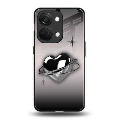 Holo Heart back phone cover | glass case for oneplus nord 3