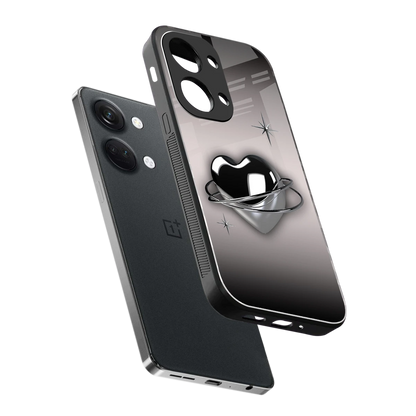 Holo Heart sleek oneplus nord 3 cover with tempered glass back and TPU edges