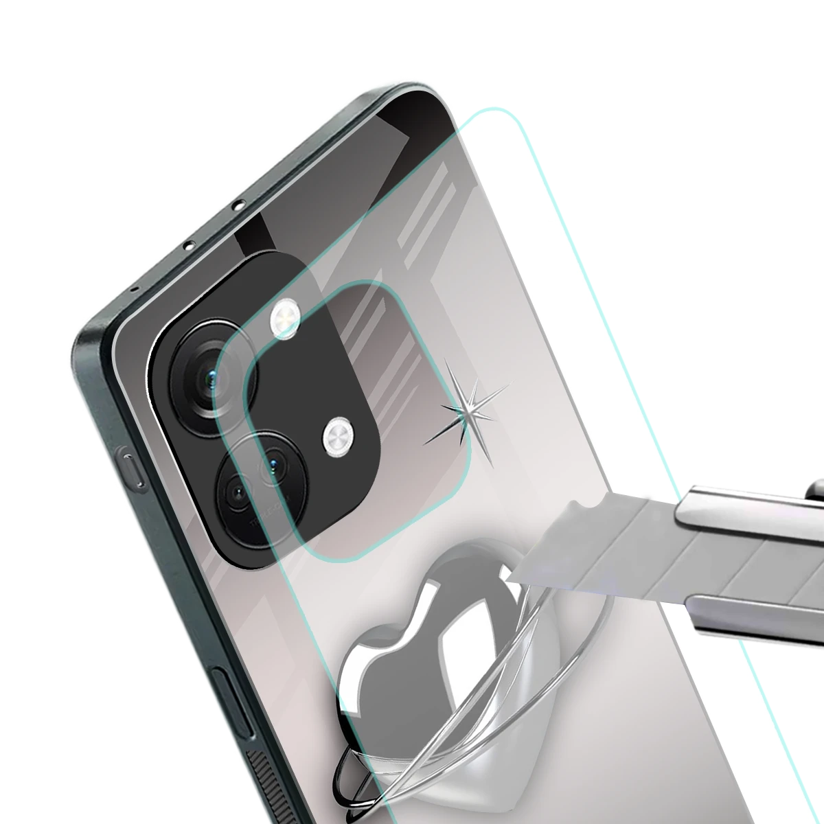 Holo Heart stylish phone case for oneplus nord 3 | glossy glass and slim fit