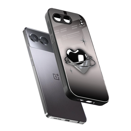 Holo Heart sleek oneplus nord 4 cover with tempered glass back and TPU edges