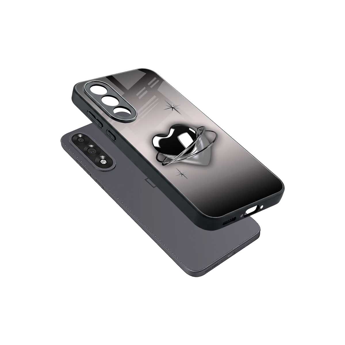 Holo Heart sleek oneplus nord 5 cover with tempered glass back and TPU edges