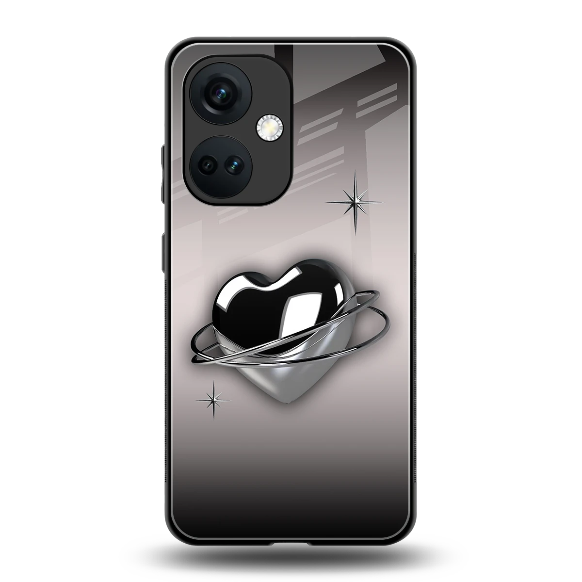 Holo Heart back phone cover | glass case for oneplus nord ce 3