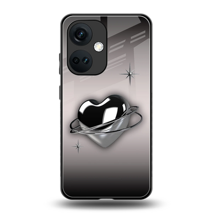 Holo Heart back phone cover | glass case for oneplus nord ce 3