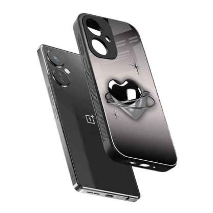 Holo Heart sleek oneplus nord ce 3 cover with tempered glass back and TPU edges