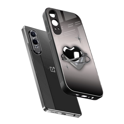 Holo Heart sleek oneplus nord ce 4 lite cover with tempered glass back and TPU edges