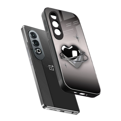 Holo Heart sleek oneplus nord ce 4 cover with tempered glass back and TPU edges