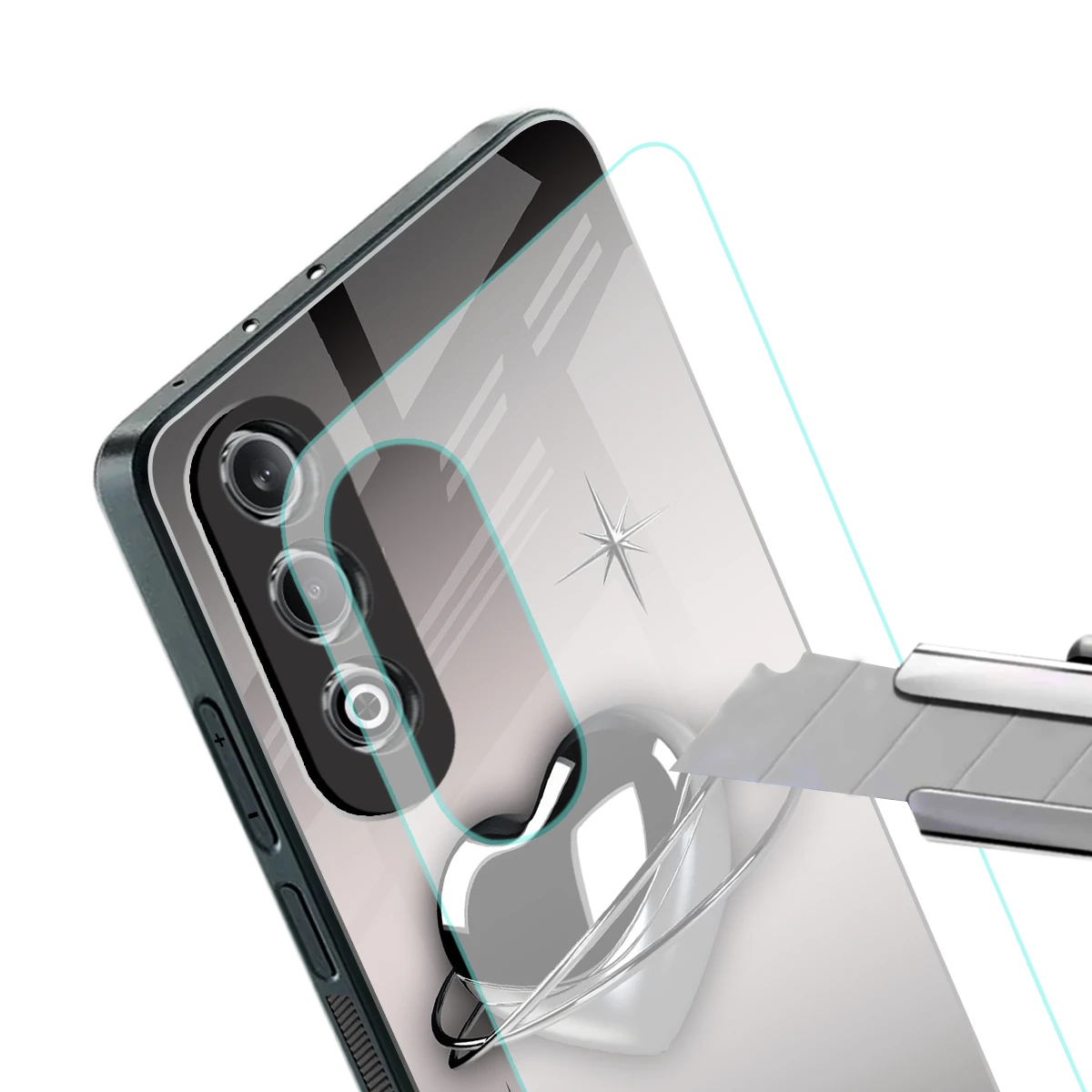 Holo Heart stylish phone case for oneplus nord ce 4 | glossy glass and slim fit