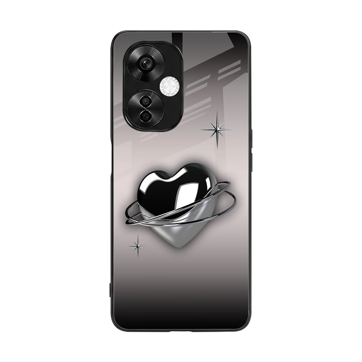 Holo Heart back phone cover | glass case for oneplus nord ce 3 lite