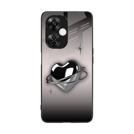 Holo Heart back phone cover | glass case for oneplus nord ce 3 lite
