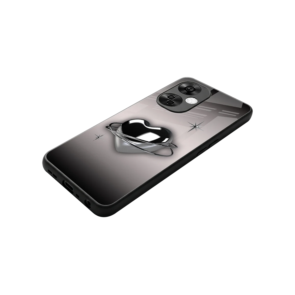 Holo Heart stylish phone case for oneplus nord ce 3 lite | glossy glass and slim fit