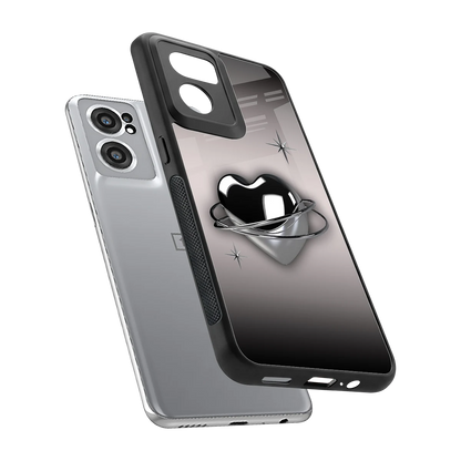 Holo Heart sleek oneplus nord ce 2 cover with tempered glass back and TPU edges