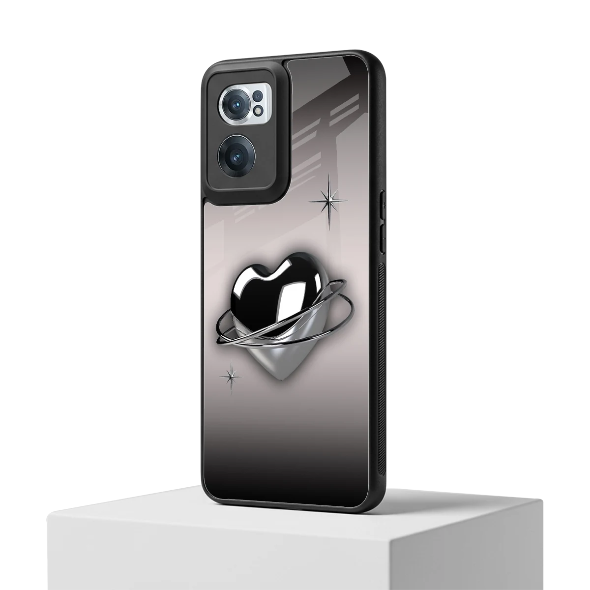 Holo Heart oneplus nord ce 2 mobile cover | shockproof glass phone case