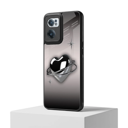 Holo Heart oneplus nord ce 2 mobile cover | shockproof glass phone case