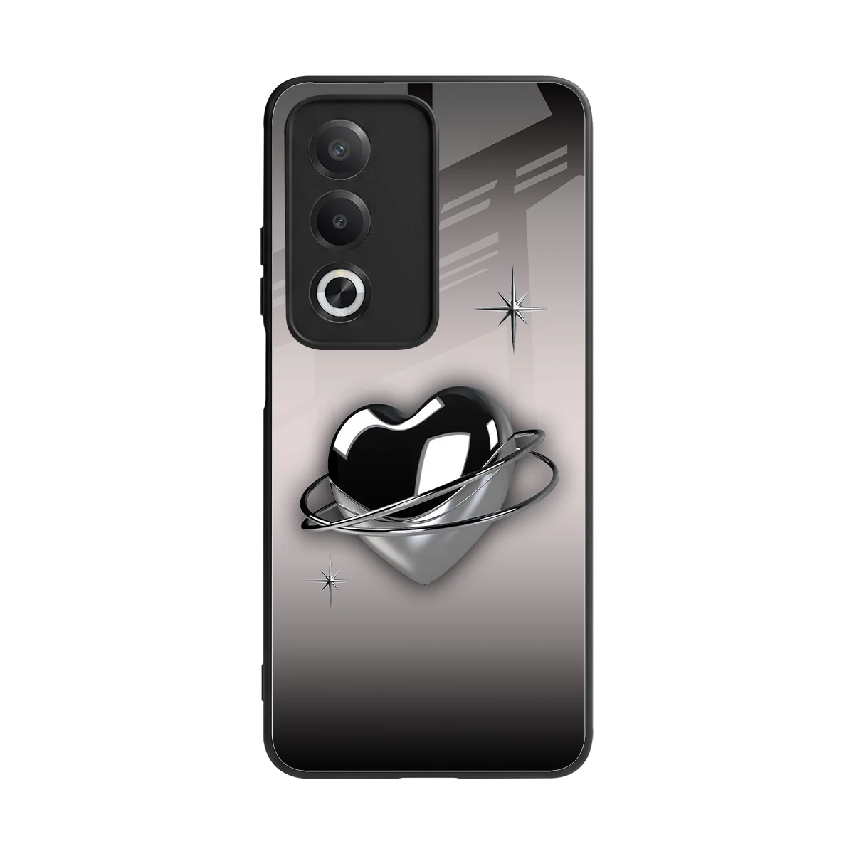 Holo Heart back phone cover | glass case for oppo a3 pro