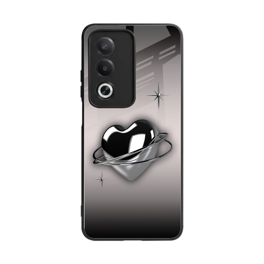 Holo Heart back phone cover | glass case for oppo a3 pro