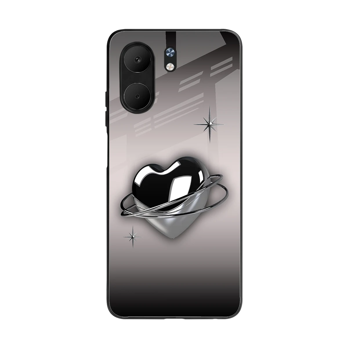 Holo Heart back phone cover | glass case for oppo a5x 5g