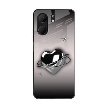 Holo Heart back phone cover | glass case for oppo a5x 5g