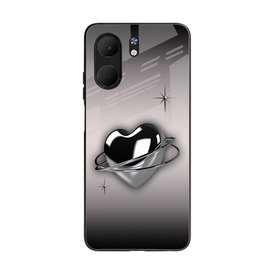 Holo Heart back phone cover | glass case for oppo a5x 5g