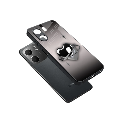 Holo Heart sleek oppo a5x 5g cover with tempered glass back and TPU edges