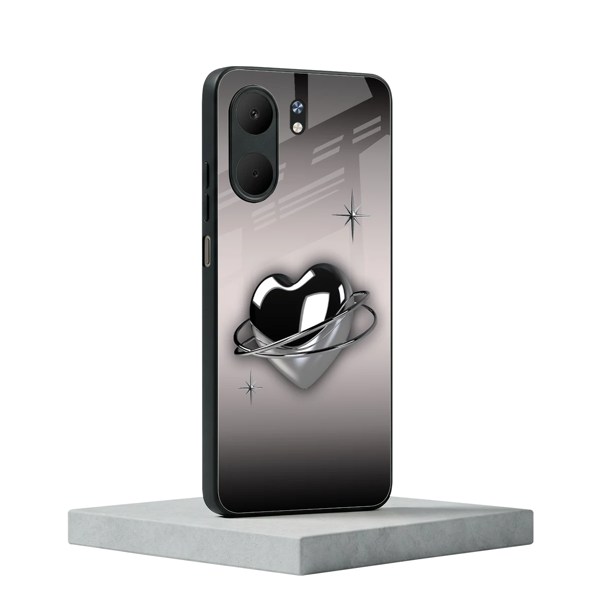 Holo Heart oppo a5x 5g mobile cover | shockproof glass phone case