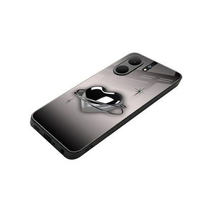 Holo Heart stylish phone case for oppo a5x 5g | glossy glass and slim fit