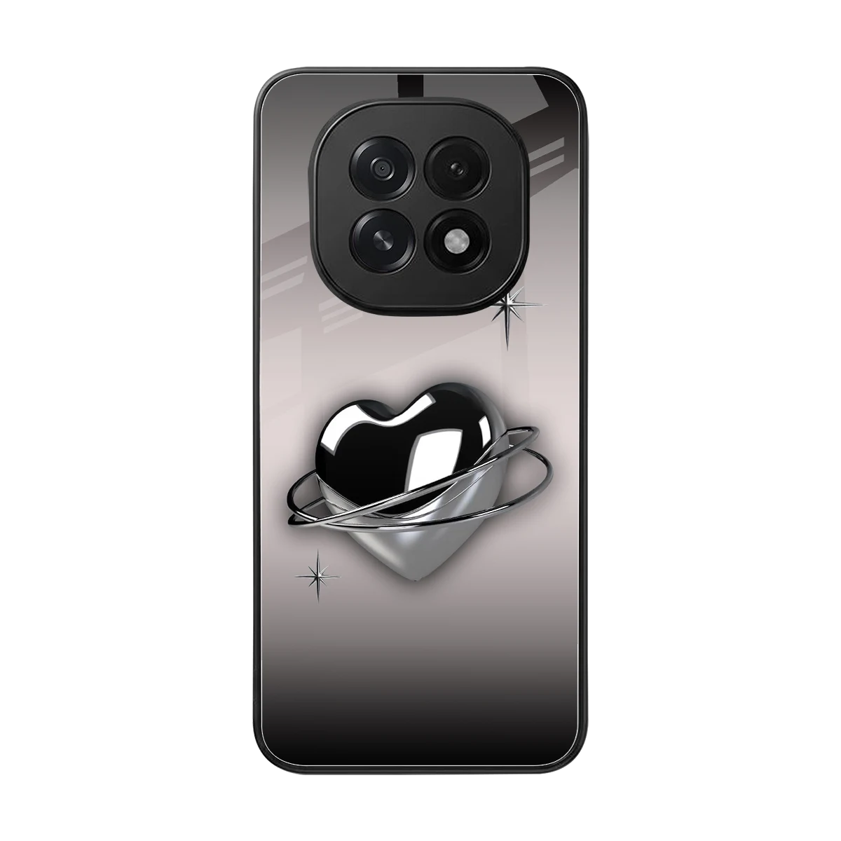 Holo Heart back phone cover | glass case for oppo f29 5g