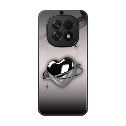 Holo Heart back phone cover | glass case for oppo f29 5g