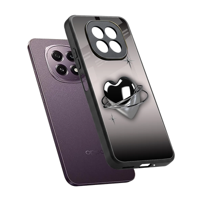 Holo Heart sleek oppo f29 5g cover with tempered glass back and TPU edges