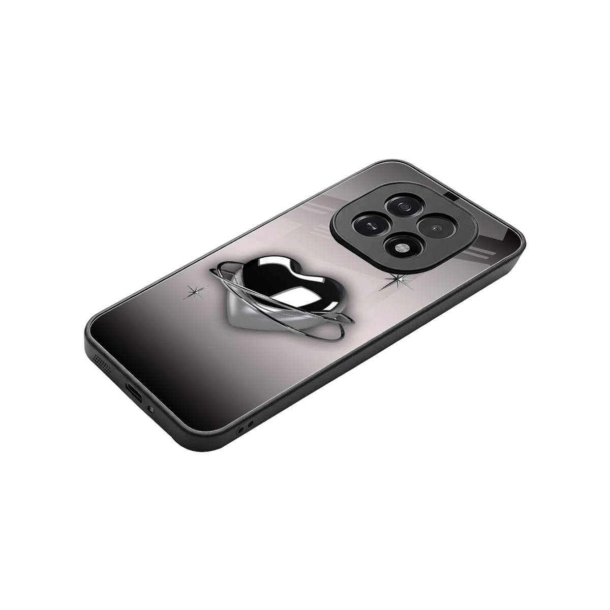 Holo Heart stylish phone case for oppo f29 5g | glossy glass and slim fit