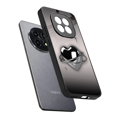 Holo Heart sleek oppo f29 pro 5g cover with tempered glass back and TPU edges