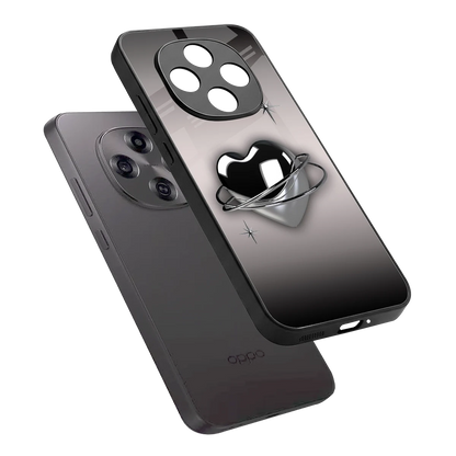 Holo Heart sleek oppo f31 pro 5g cover with tempered glass back and TPU edges