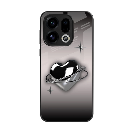 Holo Heart back phone cover | glass case for oppo find x9