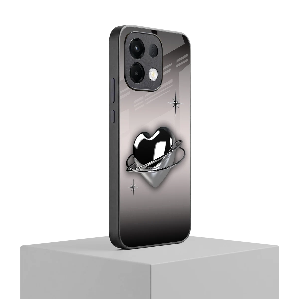 Holo Heart oppo k13 5g mobile cover | shockproof glass phone case