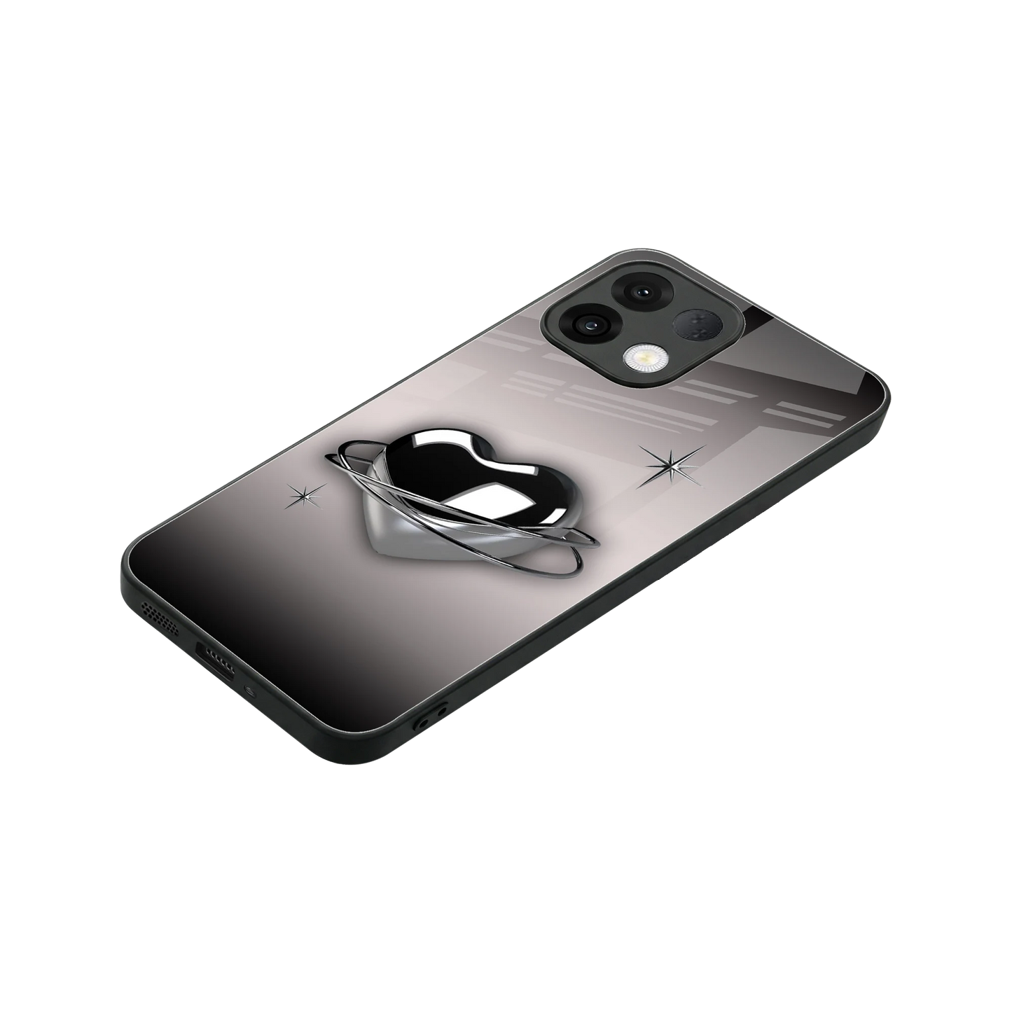 Holo Heart stylish phone case for oppo k13 5g | glossy glass and slim fit
