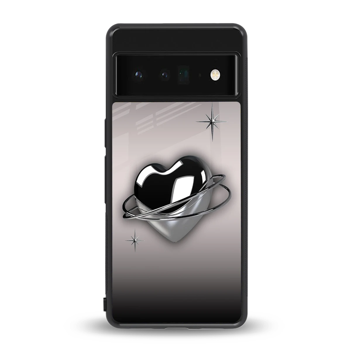 Holo Heart back phone cover | glass case for google pixel 6 pro