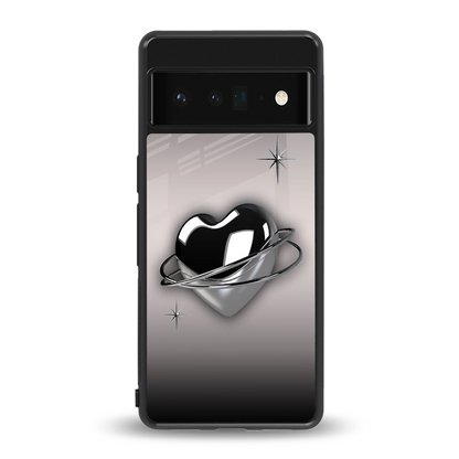 Holo Heart back phone cover | glass case for google pixel 6 pro